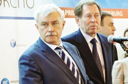 Георгий Полтавченко и Владимир Яковлев – губернаторы Санкт-Петербурга, нынешний и бывший